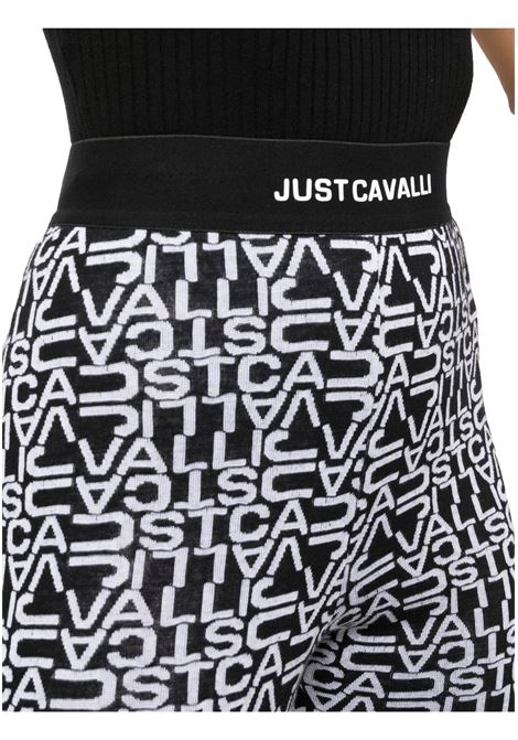 Leggings con staffa logo all-over JUST CAVALLI | Pantaloni | S04KA0339 N21661900